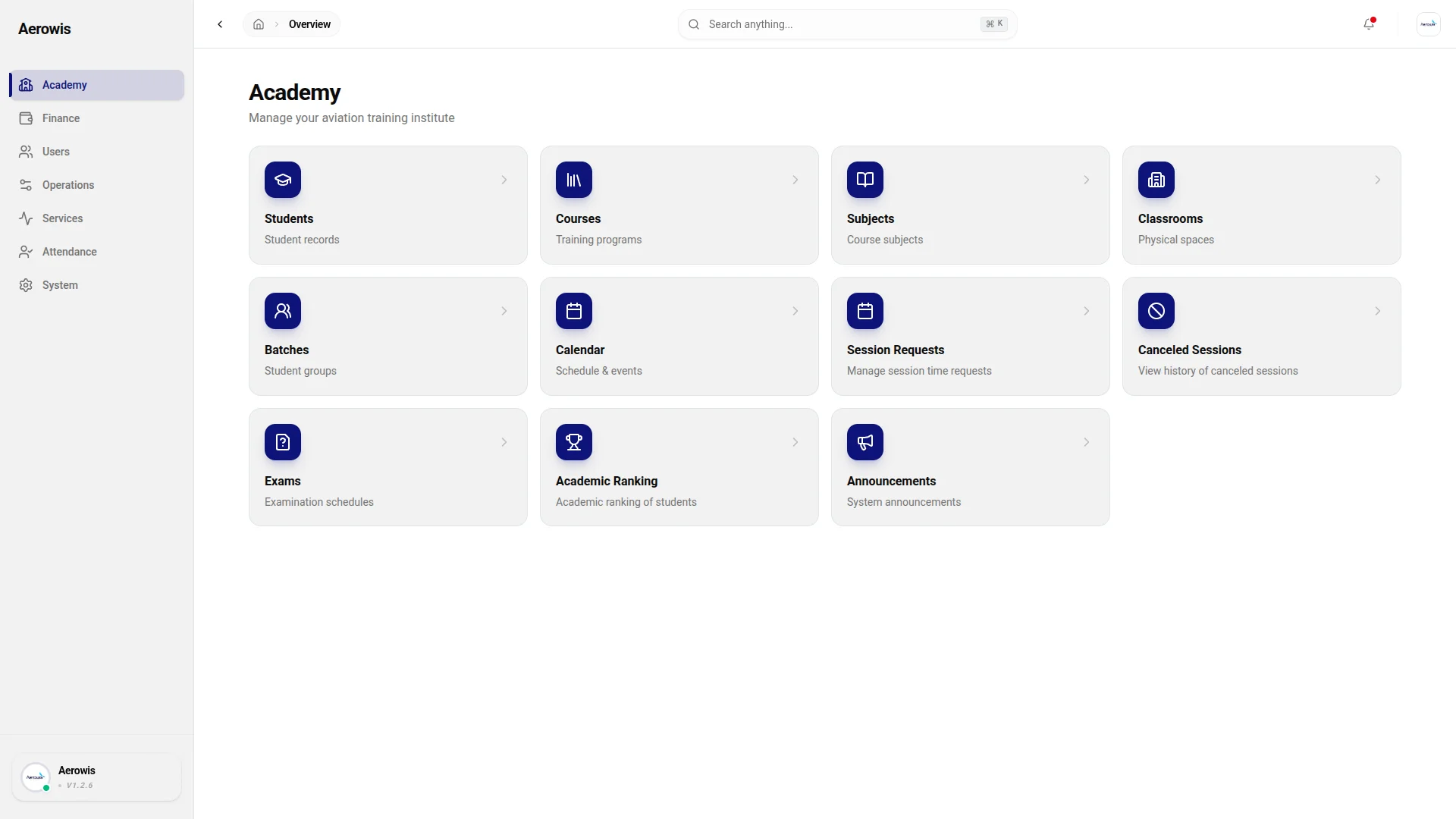 Aerowis FlightOps & Academic ERP - Unified Aviation Academy Suite
